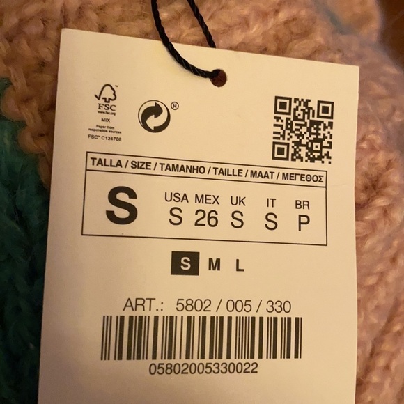 NWT. Zara Multicolor Wool Blend Striped Knit Vest. Size S. - Picture 6 of 8